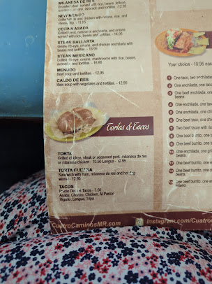 Menu Cuatro Caminos Mexican Restaurant - 8