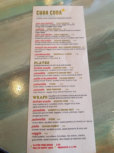 Menu Cuba Cuba Highlands Ranch - 7