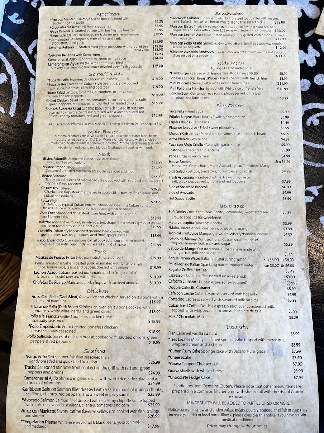 Menu Cuba De Ayer Restaurant - 3