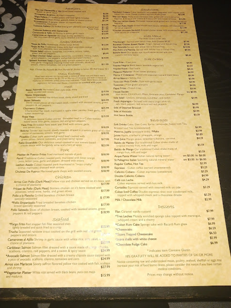 Menu Cuba De Ayer Restaurant - 9