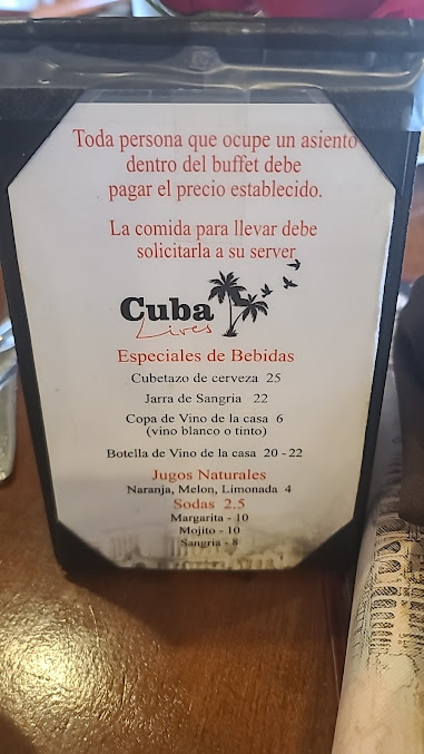 Menu Cuba Lives Restaurant - 0