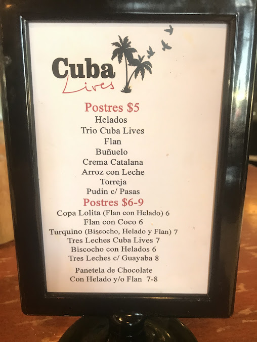 Menu Cuba Lives Restaurant - 1
