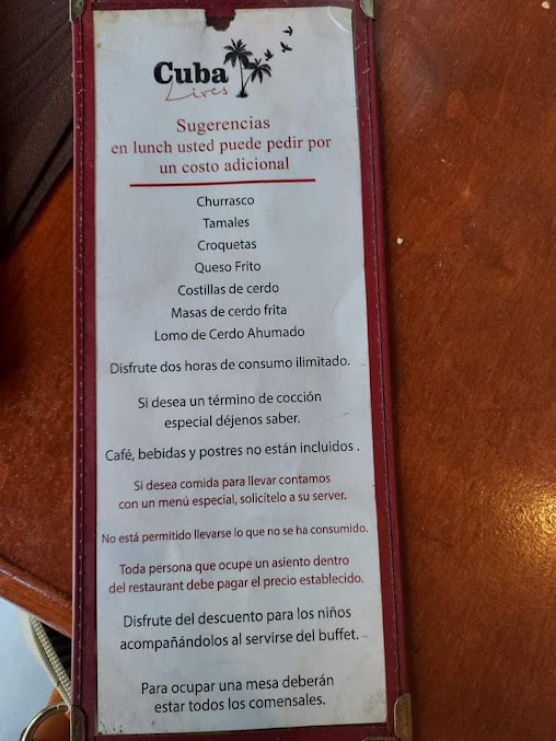 Menu Cuba Lives Restaurant - 2