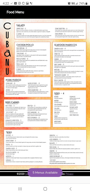Menu Cubanu Restaurant & Lounge - 6