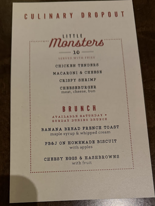 Menu Culinary Dropout - 5