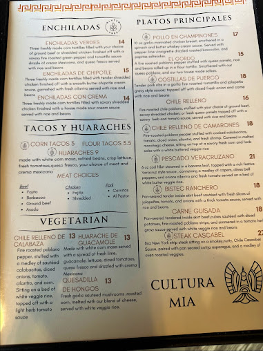 Menu Cultura Mia Mexican Cuisine - 3