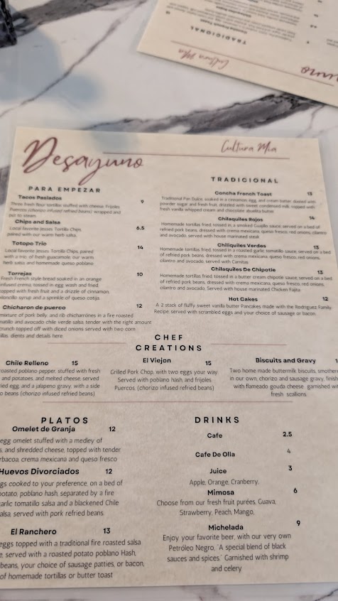 Menu Cultura Mia Mexican Cuisine - 8