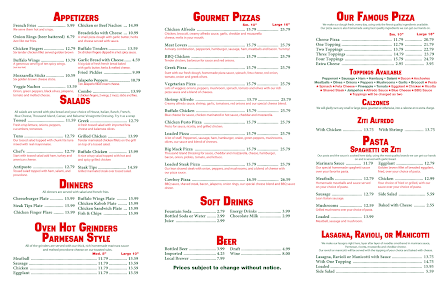 Menu Cumberland House Of Pizza Maine - 1