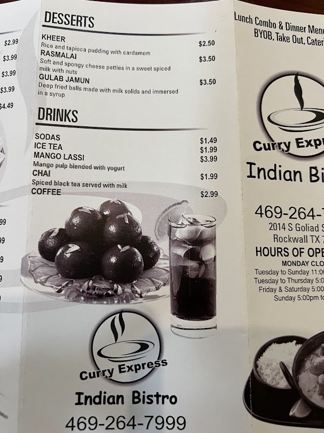 Menu Curry Express Indian Bistro - 7