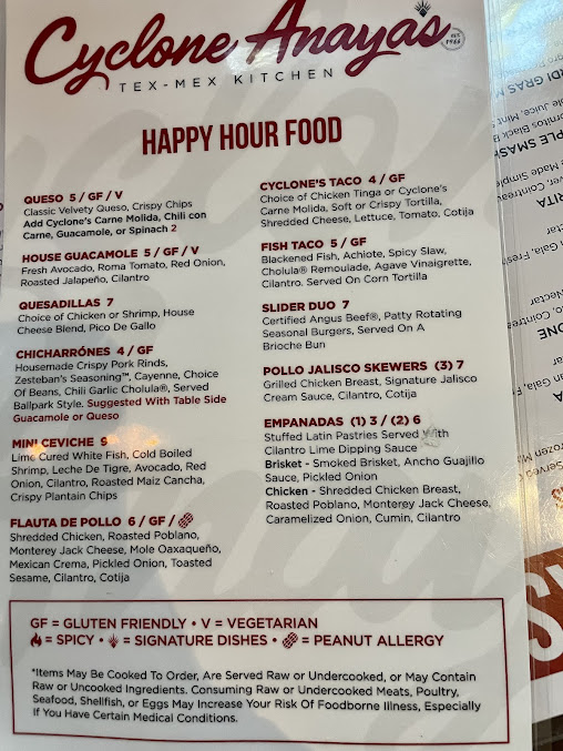 Menu Cyclone Anaya’s - 8