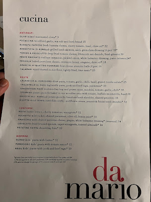 Menu Da Mario Restaurant - 2