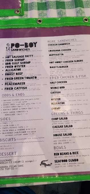 Menu Daisy's Po-Boy And Tavern - 1