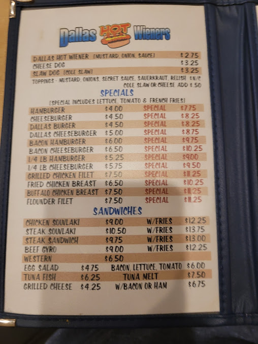 Menu Dallas Hot Weiners - 0