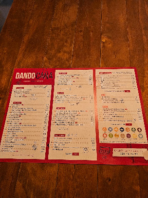 Menu Dando Caña. Cervecería - 1
