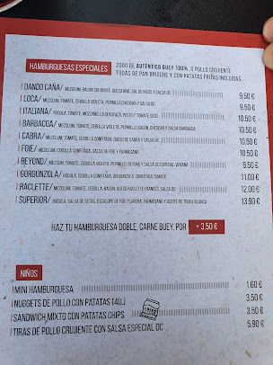 Menu Dando Caña. Cervecería - 4