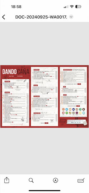 Menu Dando Caña. Cervecería - 5