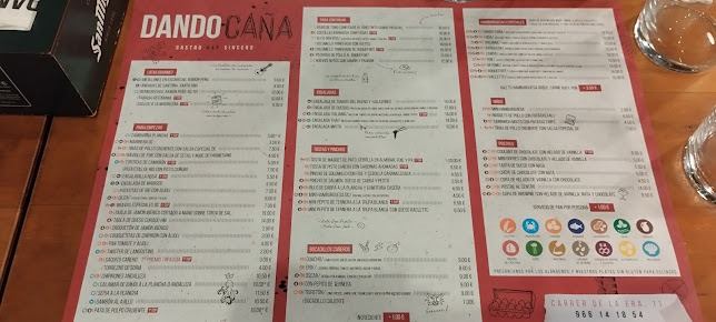 Menu Dando Caña. Cervecería - 6