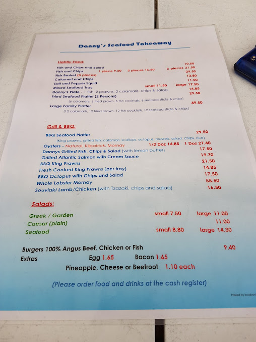 Menu Danny's Seafood La Perouse - 0