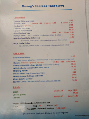 Menu Danny's Seafood La Perouse - 2