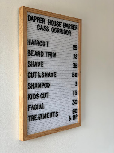 Menu Dapper House Barber Cass Corridor - 1