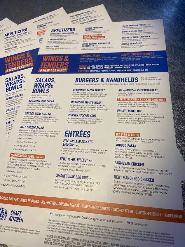 Menu Dave Busters El Paso - 5
