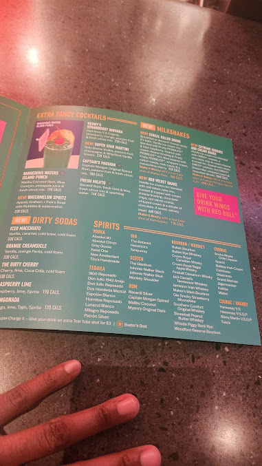 Menu Dave Busters New York City Times Square - 2