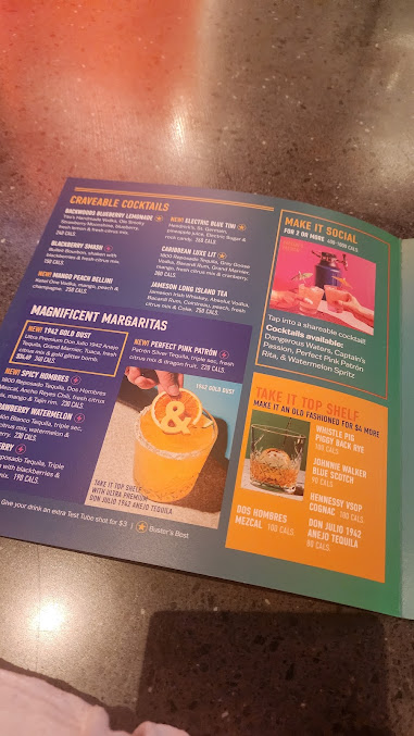 Menu Dave Busters New York City Times Square - 5