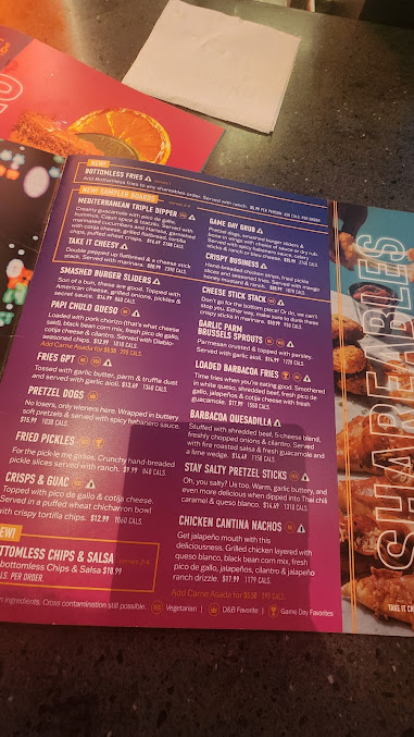 Menu Dave Busters New York City Times Square - 7