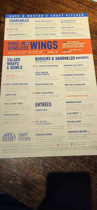 Menu Dave Busters Salt Lake City - 0