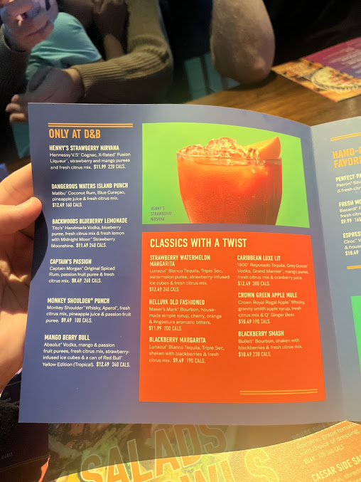 Menu Dave Busters Salt Lake City - 3