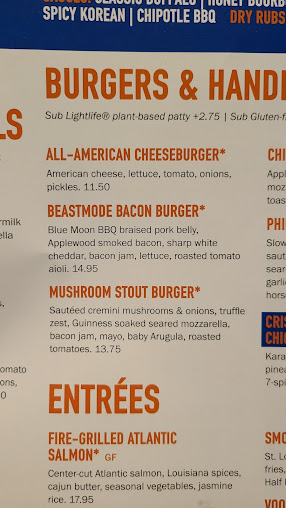 Menu Dave Busters Salt Lake City - 5