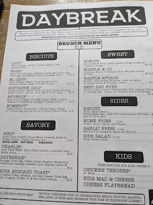 Menu Daybreak Kitchen And Biscuit Company - 0
