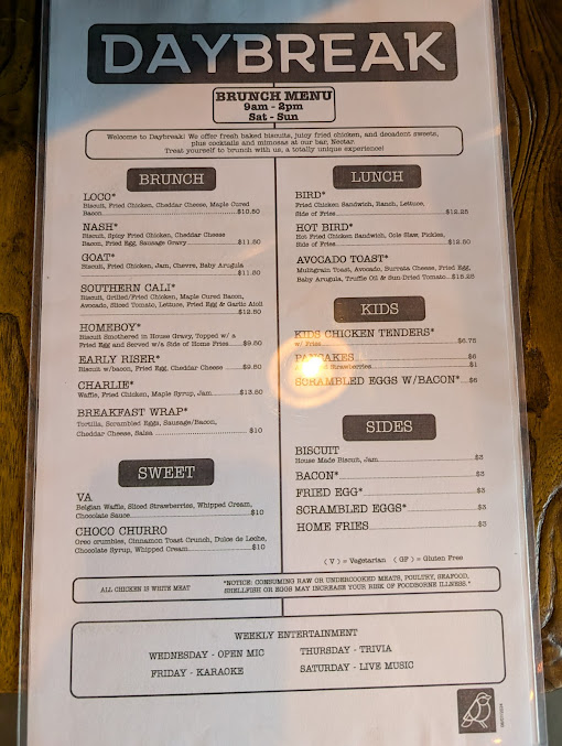Menu Daybreak Kitchen And Biscuit Company - 1