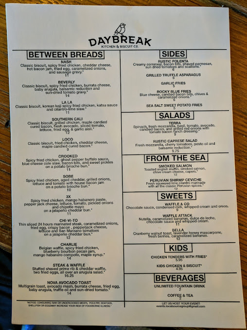 Menu Daybreak Kitchen And Biscuit Company - 5