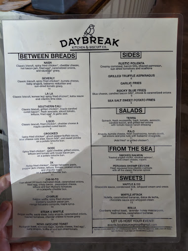 Menu Daybreak Kitchen And Biscuit Company - 7