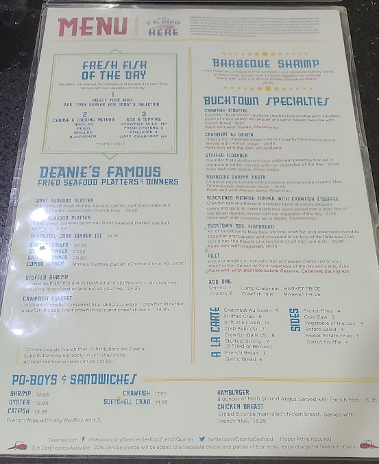 Menu Deanies Seafood Restaurant Seafood Market - 8
