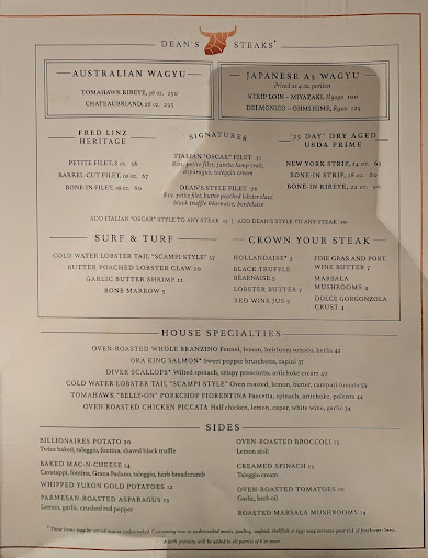 Menu Dean's Italian Steakhouse - 4