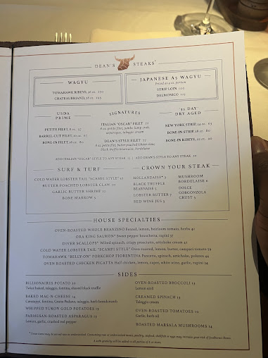 Menu Dean's Italian Steakhouse - 5
