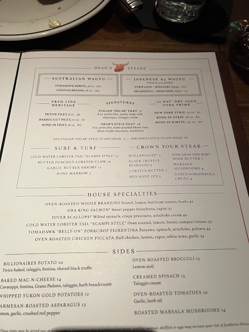 Menu Dean's Italian Steakhouse - 7