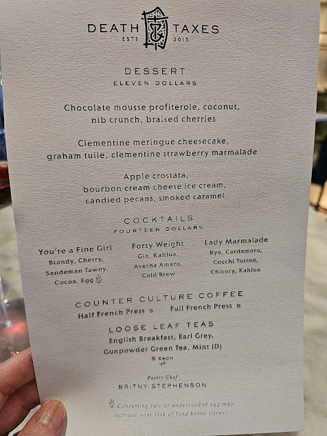 Menu Death And Taxes - 0