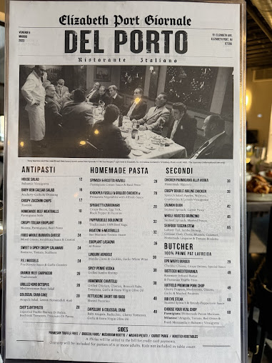 Menu Del Porto Italian Restaurant - 0