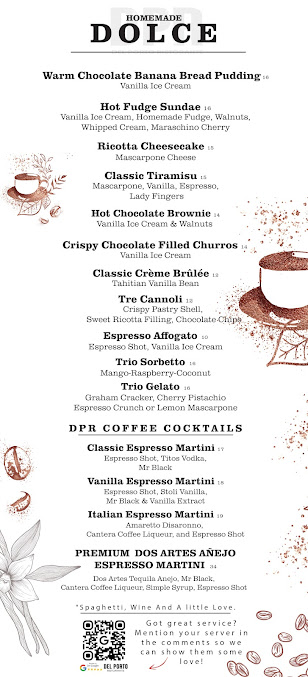 Menu Del Porto Italian Restaurant - 1