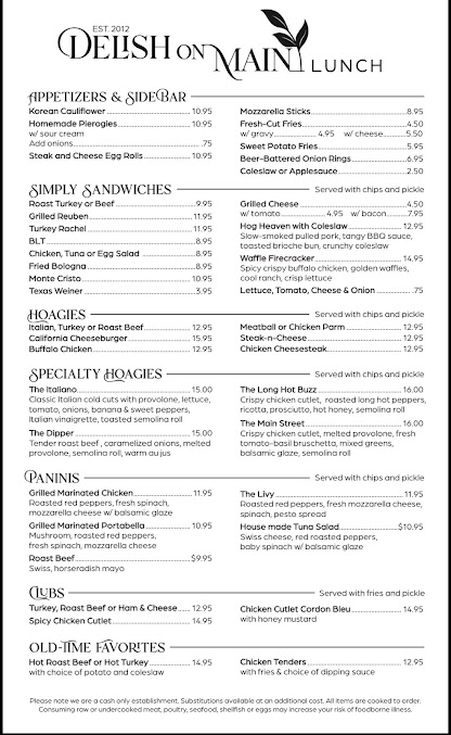Menu Delish On Main - 1