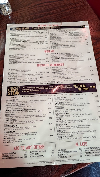 Menu Delmonico’s Italian Steakhouse - 4