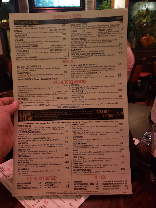 Menu Delmonico’s Italian Steakhouse - 7