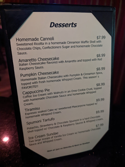 Menu Delmonico’s Italian Steakhouse - 9