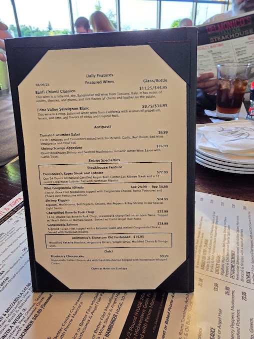 Menu Delmonico's Syracuse - 2