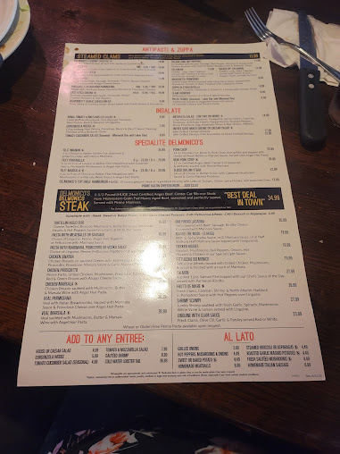 Menu Delmonico's Syracuse - 3