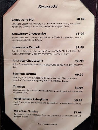 Menu Delmonico's Syracuse - 5
