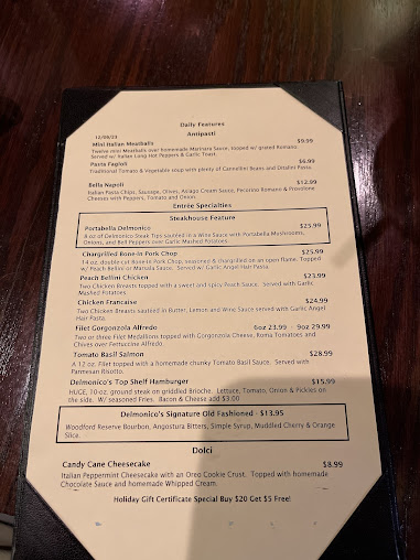 Menu Delmonico's Syracuse - 7
